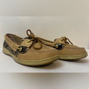 SPERRY Top Sider Non Marking Leopard Slip On Boast Shoes Women’s Size 8